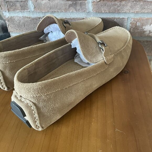 NEW Nordstrom Rack Men's Leather Driving Loafers Size 11.5M Tan Brazil Buckle - Picture 7 of 16